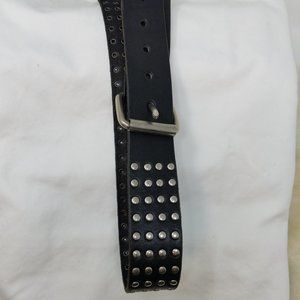 Biker belt studded black leather Medium